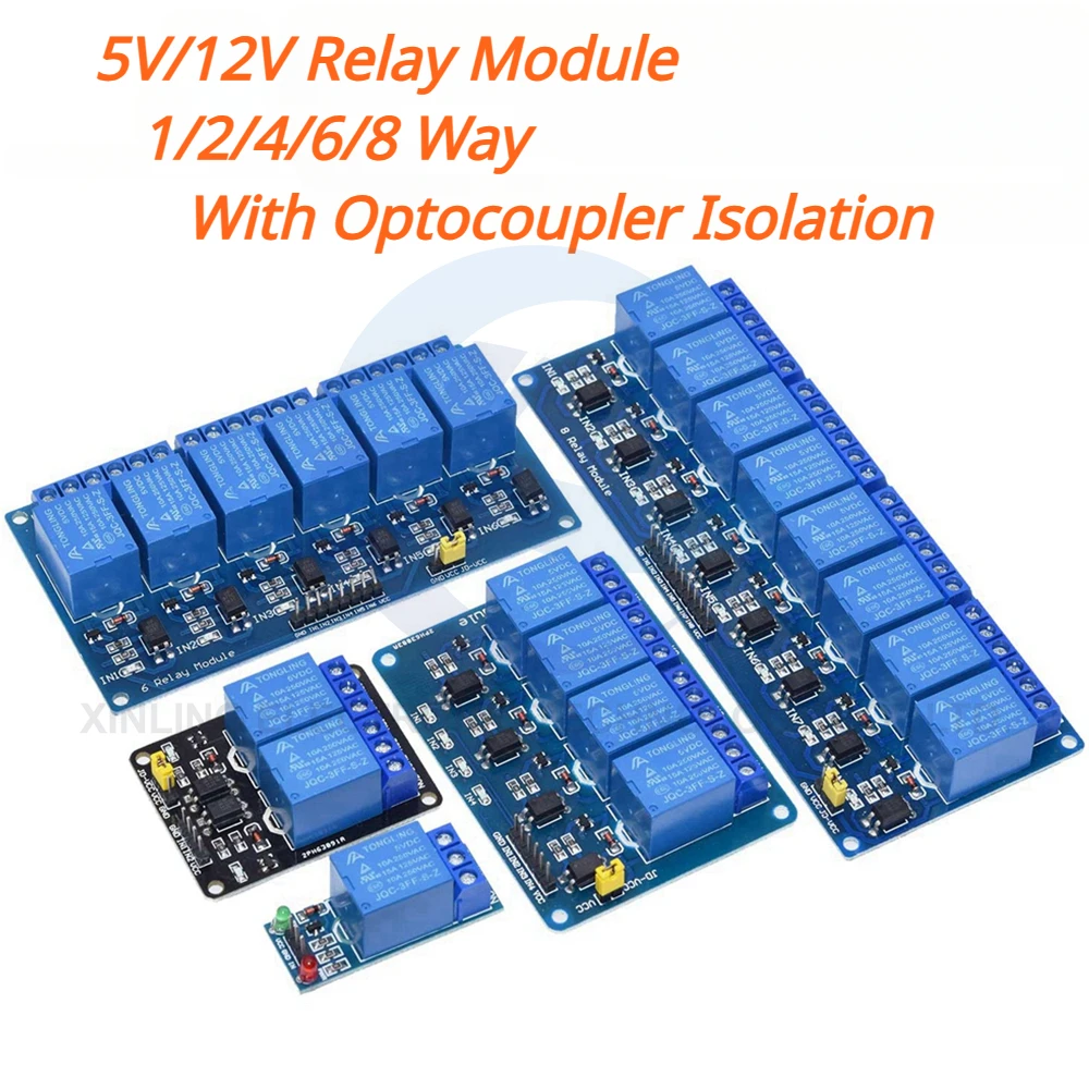 Home Automation Arduino - Modul Relai 5/12V 1/2/4/6/8 Saluran dengan
