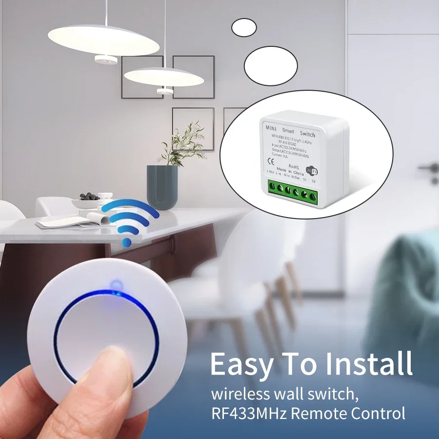 Sonoff Basic Switch - Tuya saklar pintar WiFi 16A RF433Mhz,