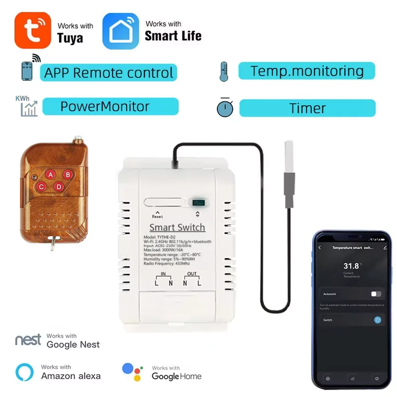 Tuya Wifi 16A/20A Monitor Daya - Sonoff Basic Switch ulasan dan harga